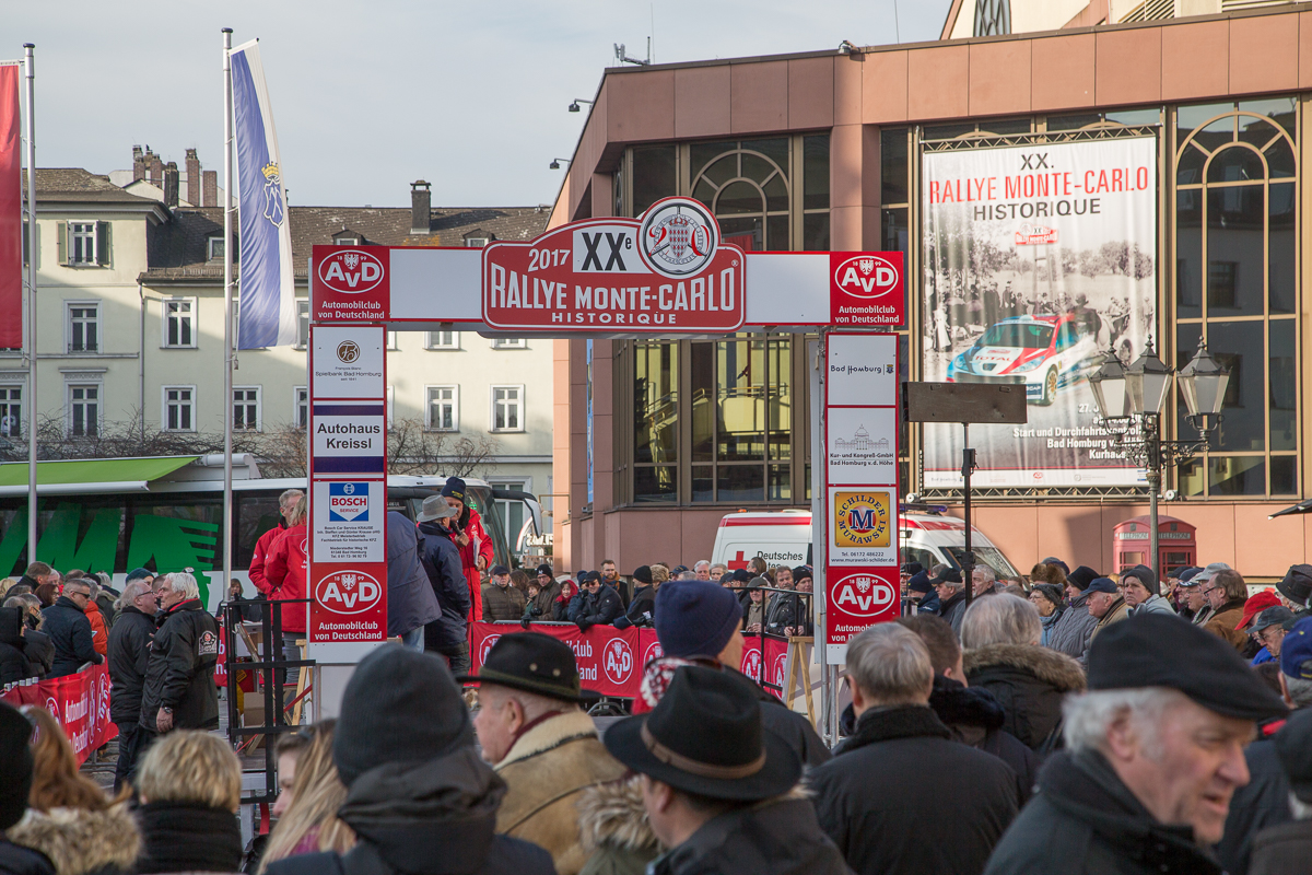 Startrampe zur 20. Rallye Monte Carlo Historique 2017 in Bad Homburg